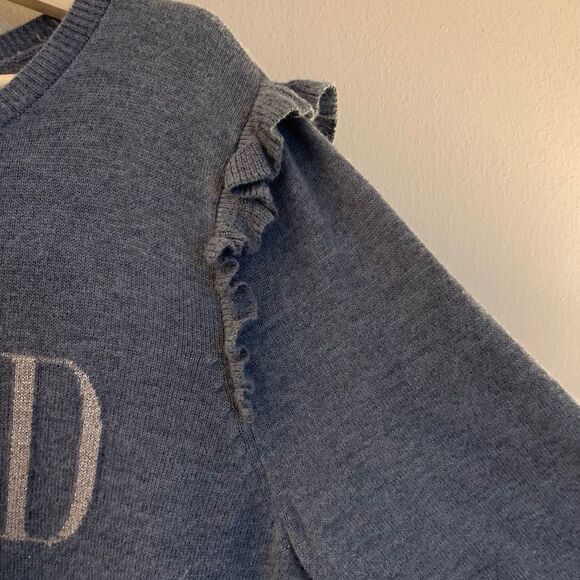 White House Black Market Gray Sweater with 'Loved' Print - Picture 8 of 11